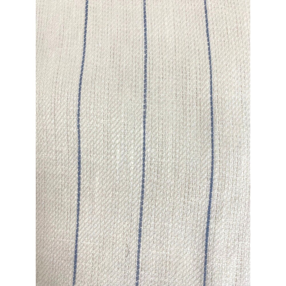 Lafayette 148 Dalton Pinstripe 100% Linen Wide Leg Pants Size 6 Off White Blue - Picture 4 of 16